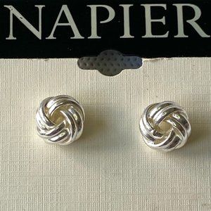 Napier Silver Knot Stud Earrings